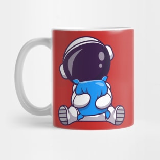 Cute Astronaut Sleeping With Pillow Cartoon Mug